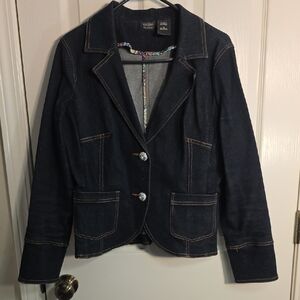 Nicole Miller Dark Blue Denim Blazer